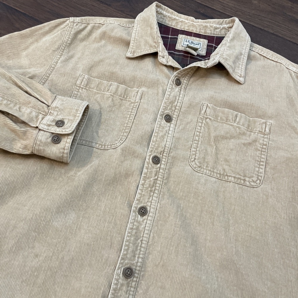Vintage LL Bean Khaki Corduroy Barn Chore Coat Jacket Men's X-Large